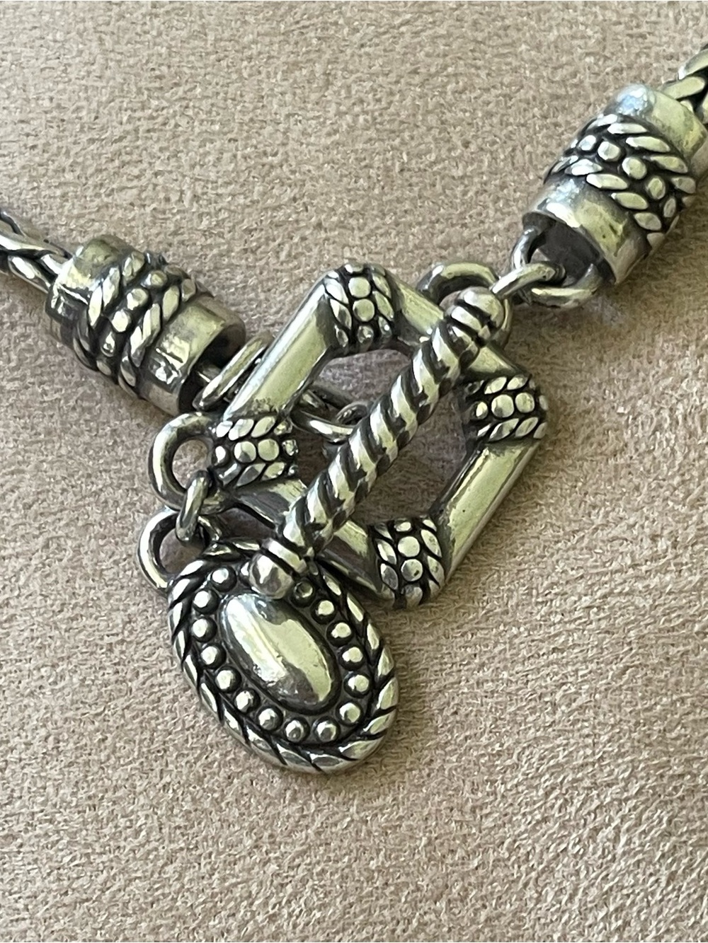 Brighton Silver-plated Textured Toggle Necklace